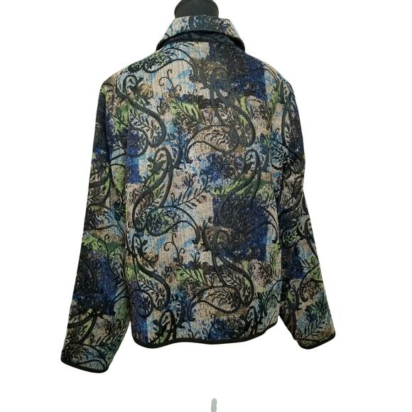 CJ Bank Tapestry Button Up Blazer Jacket Multicolor Reversible Artsy Boho Size L - Picture 5 of 11